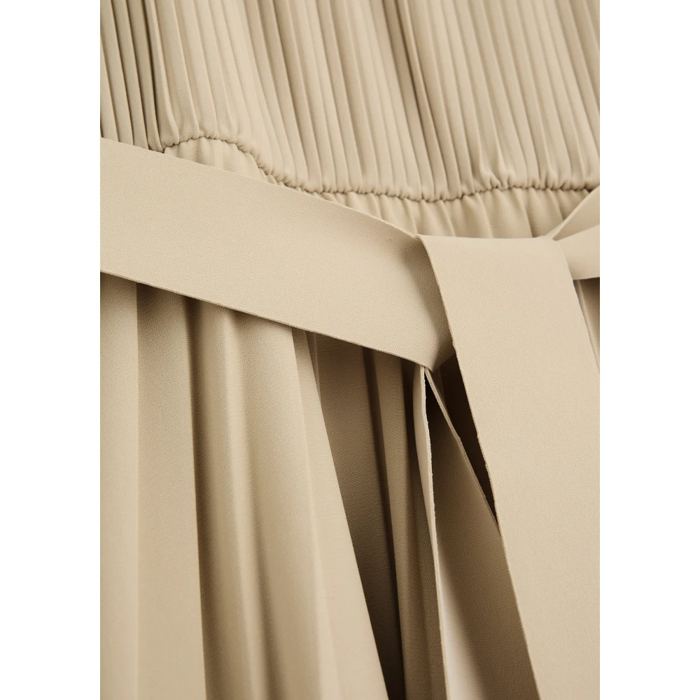 Max Mara Geplooide midi-jurk met verstelbare riem Beige Dames