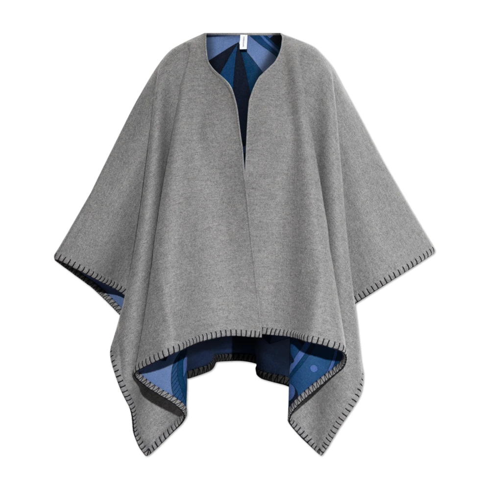 Salvatore Ferragamo Omkeerbare poncho Gray Dames