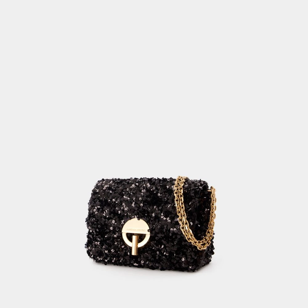 Vanessa Bruno Zwarte Moon Crossbody Tas Katoen Black Dames