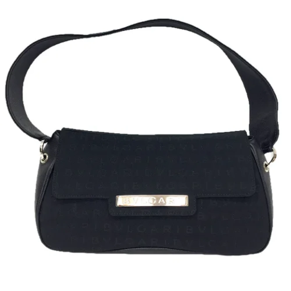 Bvlgari Vintage Pre-owned Canvas handbags Black Dames