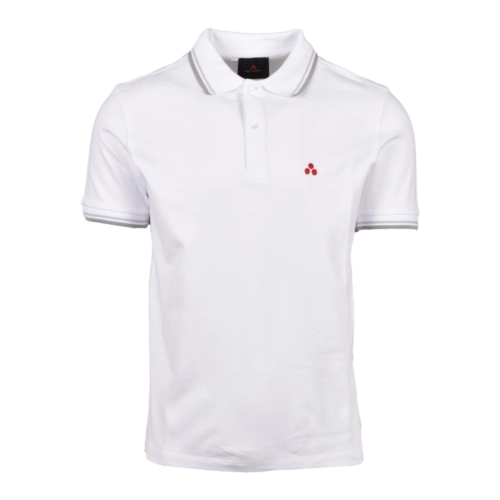 Peuterey Katoen Elastaan Polo Shirt White Heren