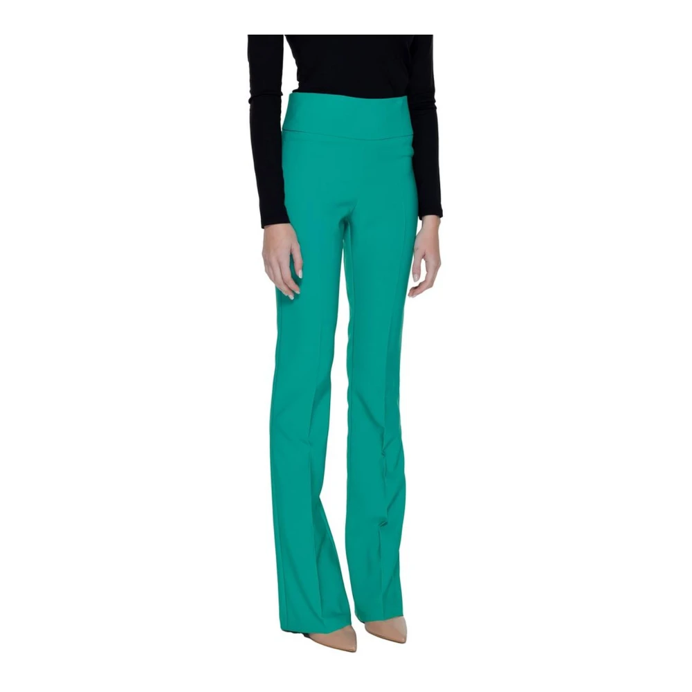 Sandro Ferrone Groene Elastische Blend Sigarettenbroek Green Dames