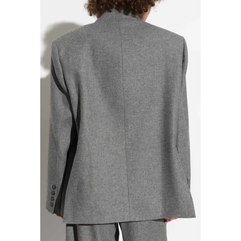 The Mannei Blazer met visgraatpatroon Gray Dames
