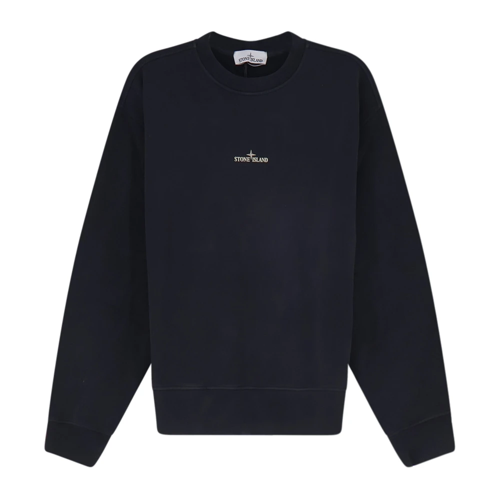 Stone Island Black Sweatshirts, Male, 2XL, Crewneck Sweatshirt