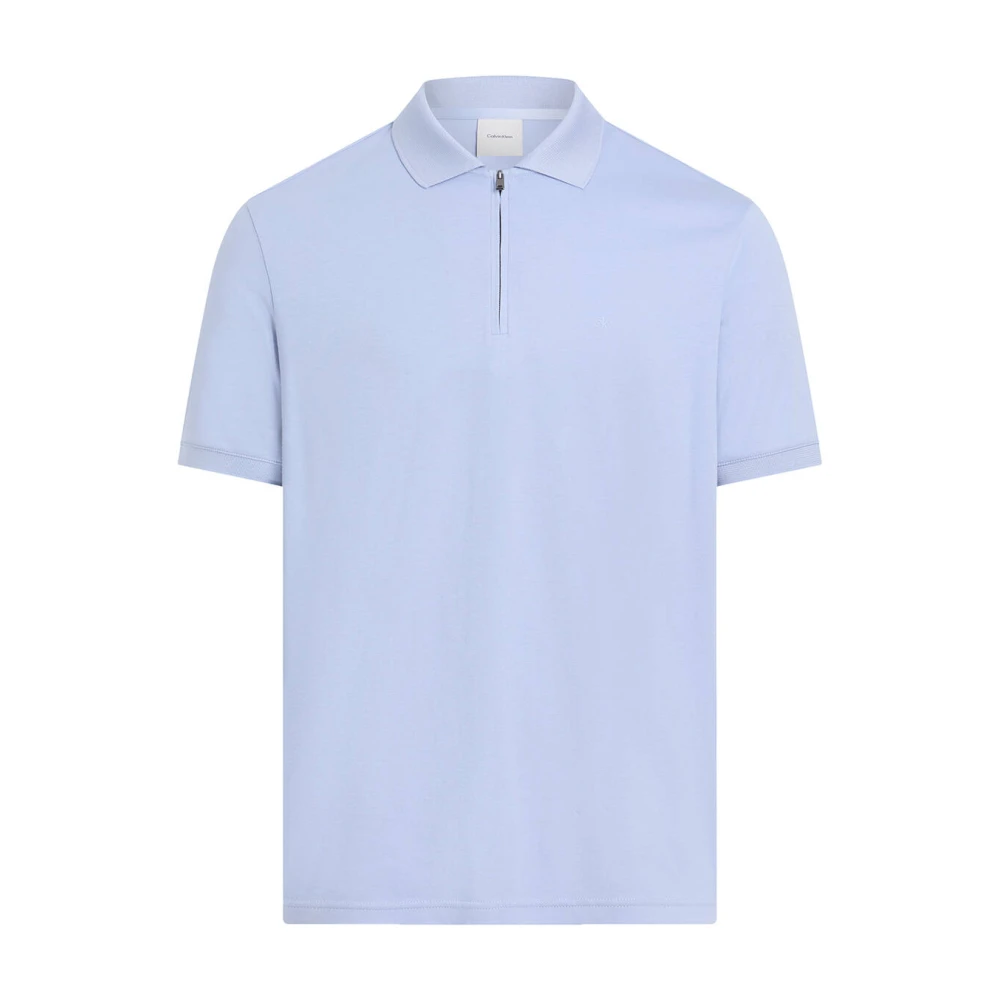 Calvin Klein Liquid Touch Zip Polo Blue Heren