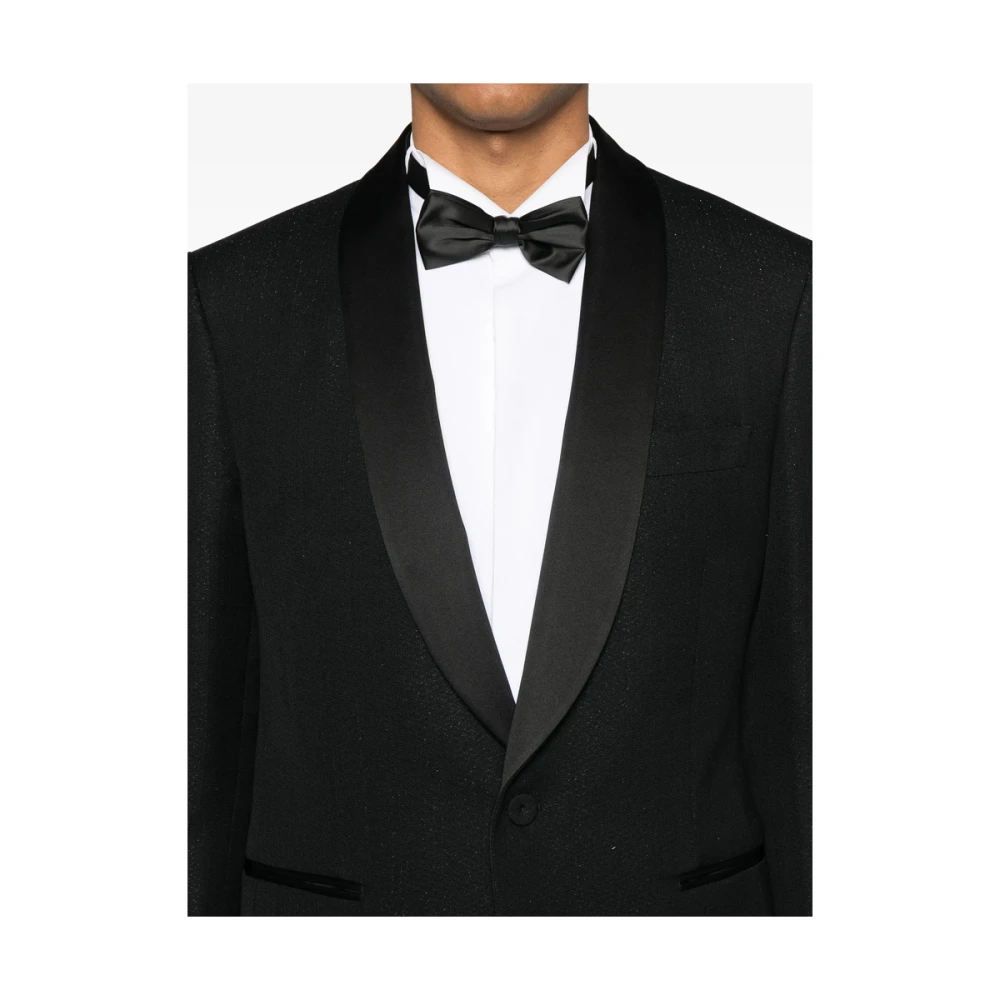 Lardini Zwarte Jas met Achterventilatie Black Heren