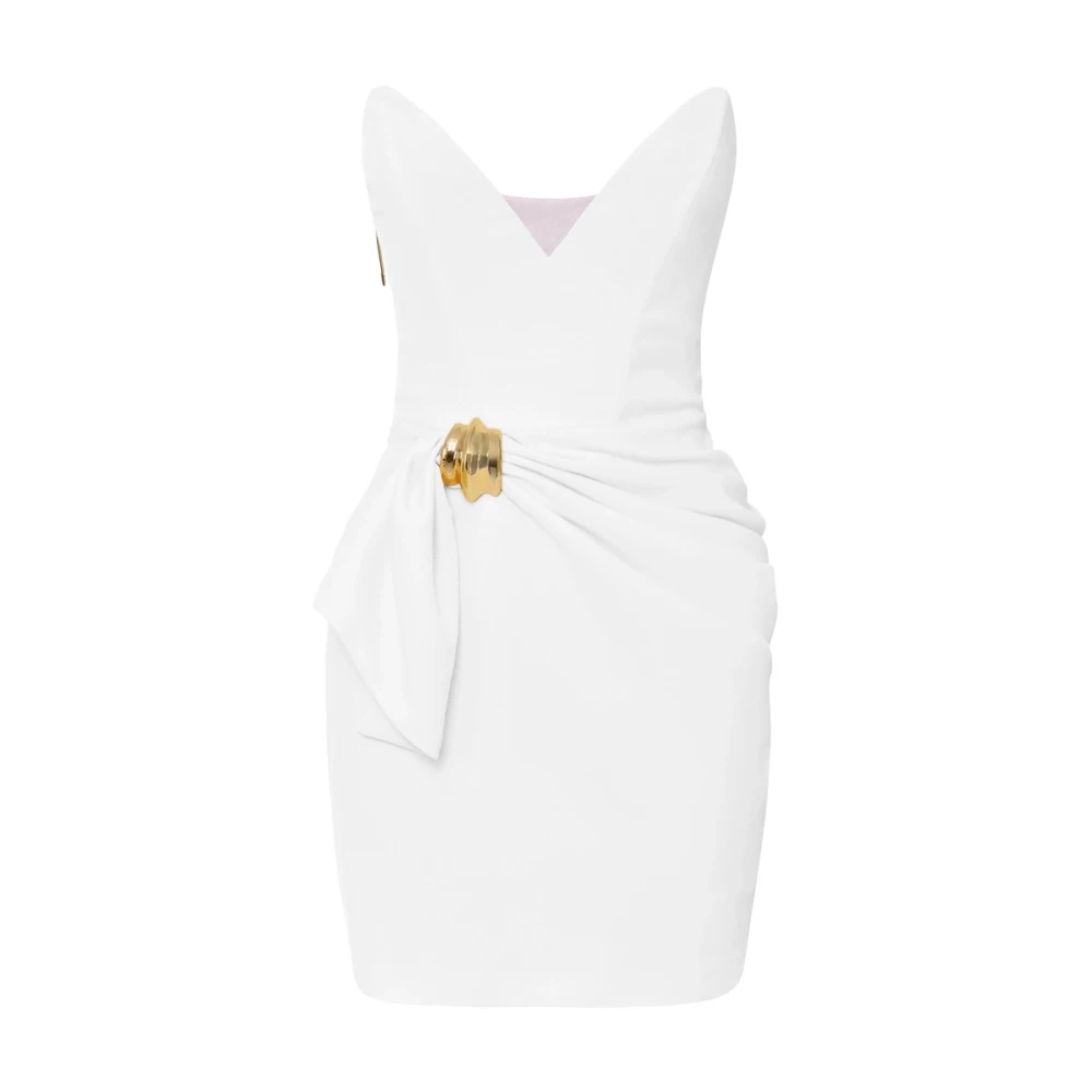Elisabetta Franchi Elegante Moderne Polyester Jurk White Dames