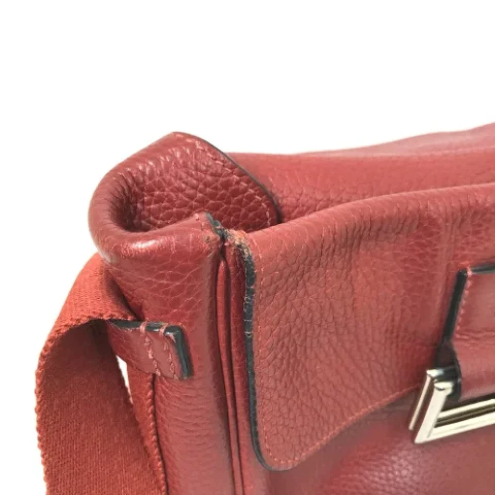 Hermès Vintage Pre-owned Leather crossbody-bags Red Dames