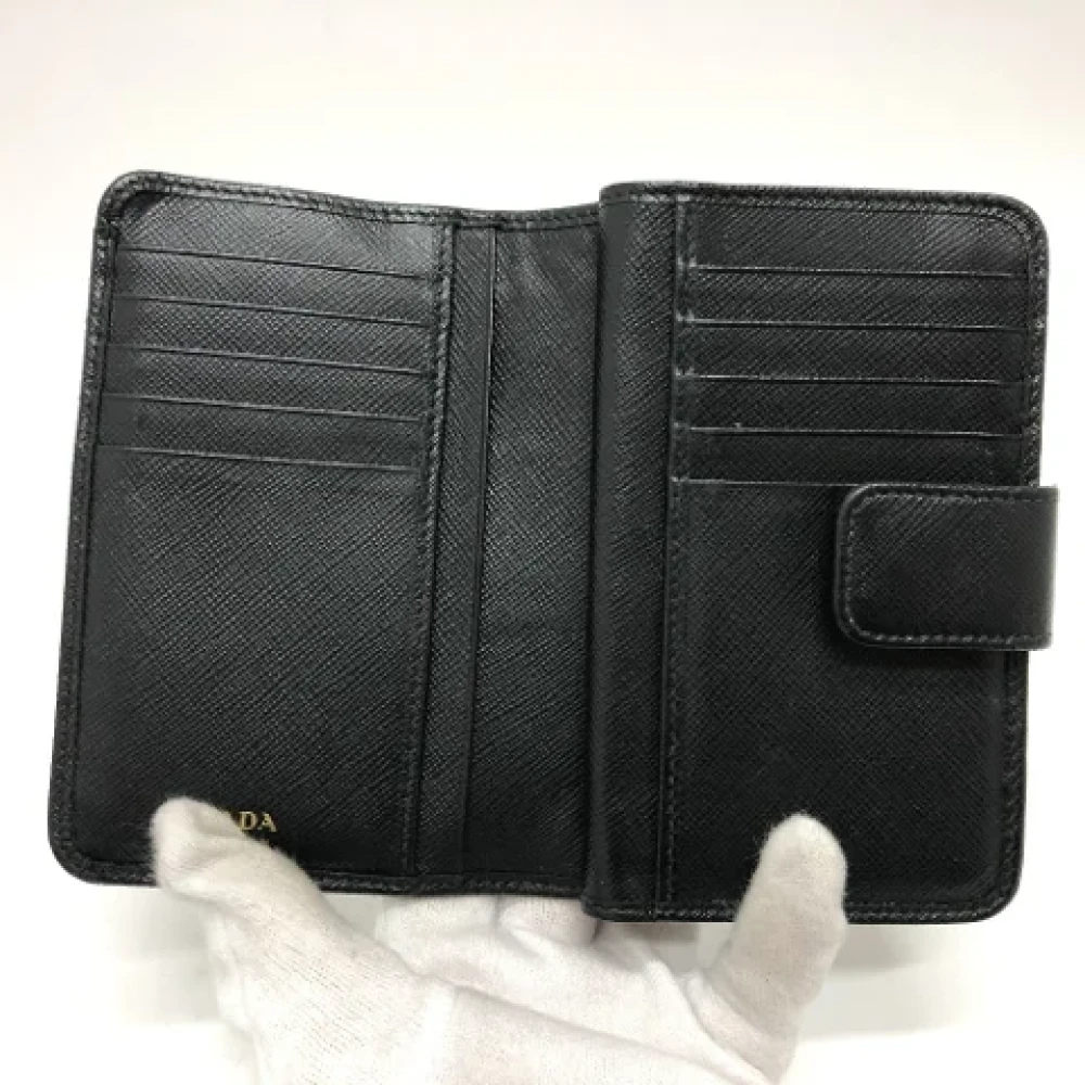 Prada Vintage Pre-owned Leather wallets Black Dames