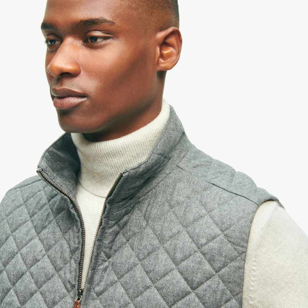 Brooks Brothers Grijze wollen vest Gray Heren