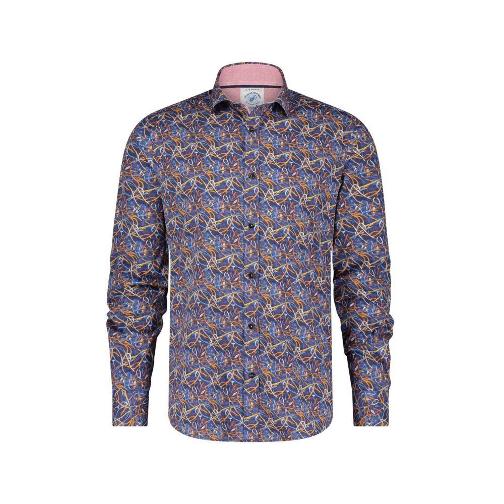a fish named fred Casual Donkerblauw Overhemd Blue Heren