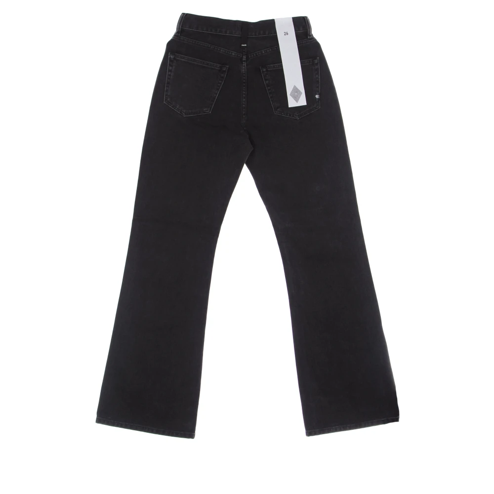 Amish Donkerzwarte Stretch Denim Jeans Black Dames