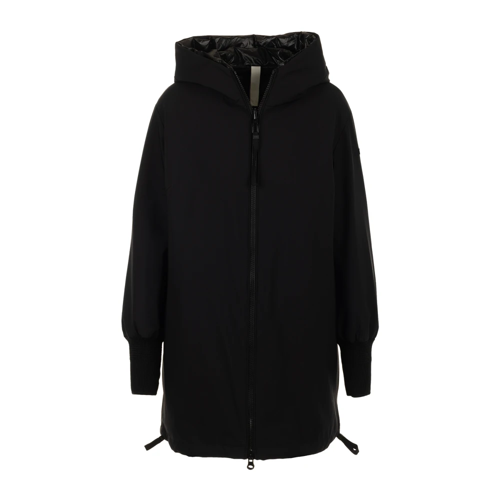 Duno Omkeerbare Zwarte Parka Jas Black Dames