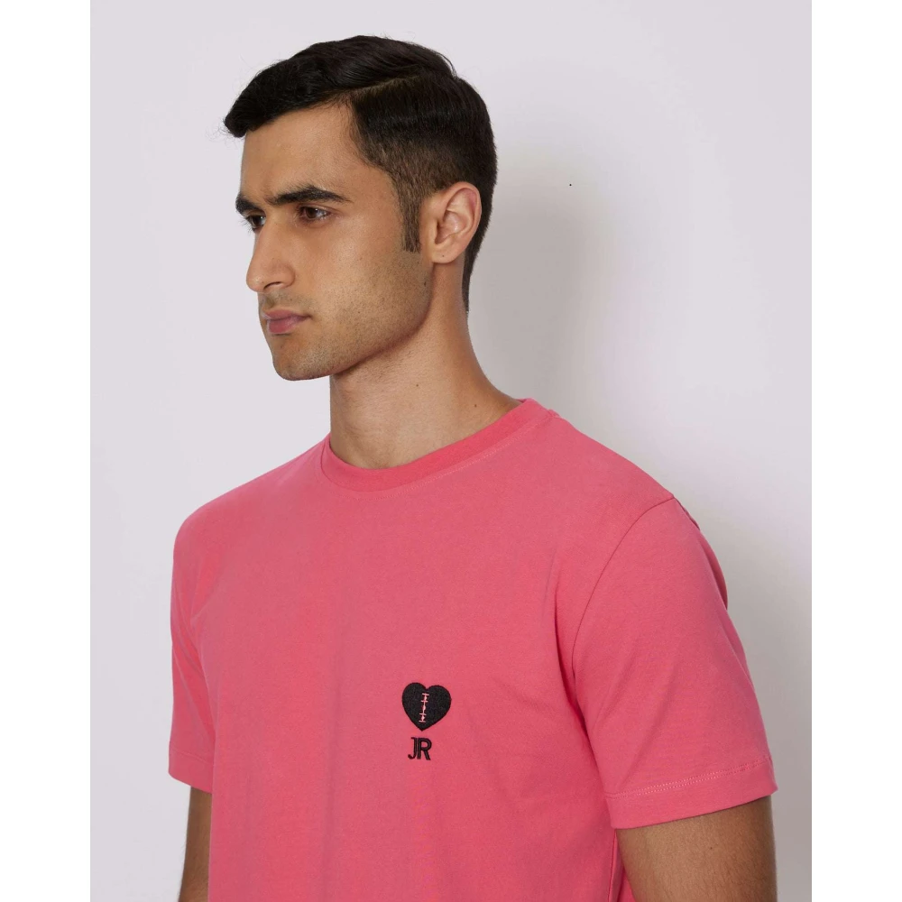 John Richmond Grafische Voorkant Ronde Hals T-shirt Pink Heren
