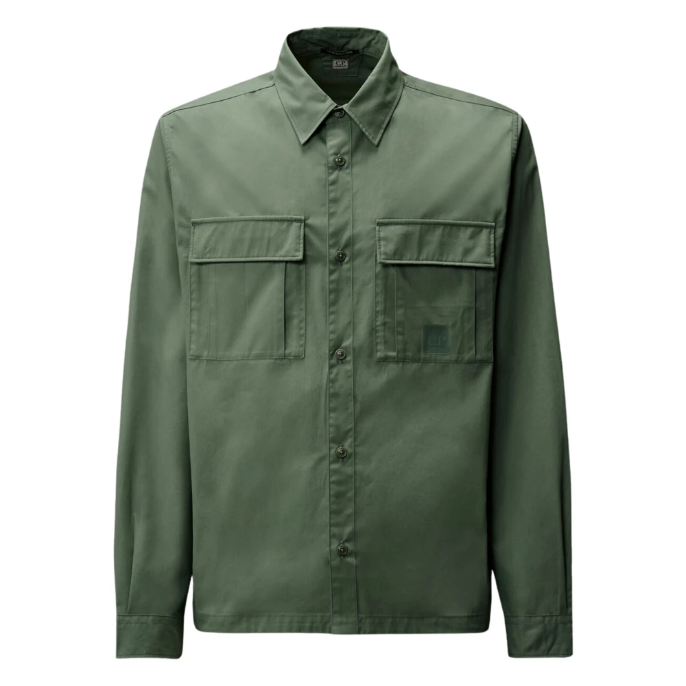 C.p. Company Men's Green Metropolis Series Logo Shirt