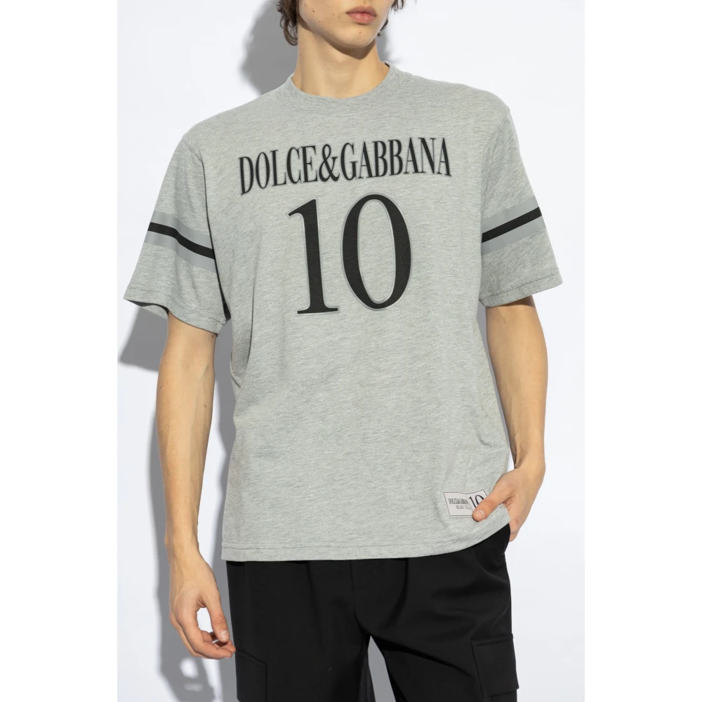 Dolce & Gabbana T-shirt met print Gray Heren
