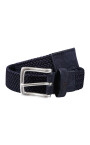 blauwe-geweven-stoffen-riem-met-logo