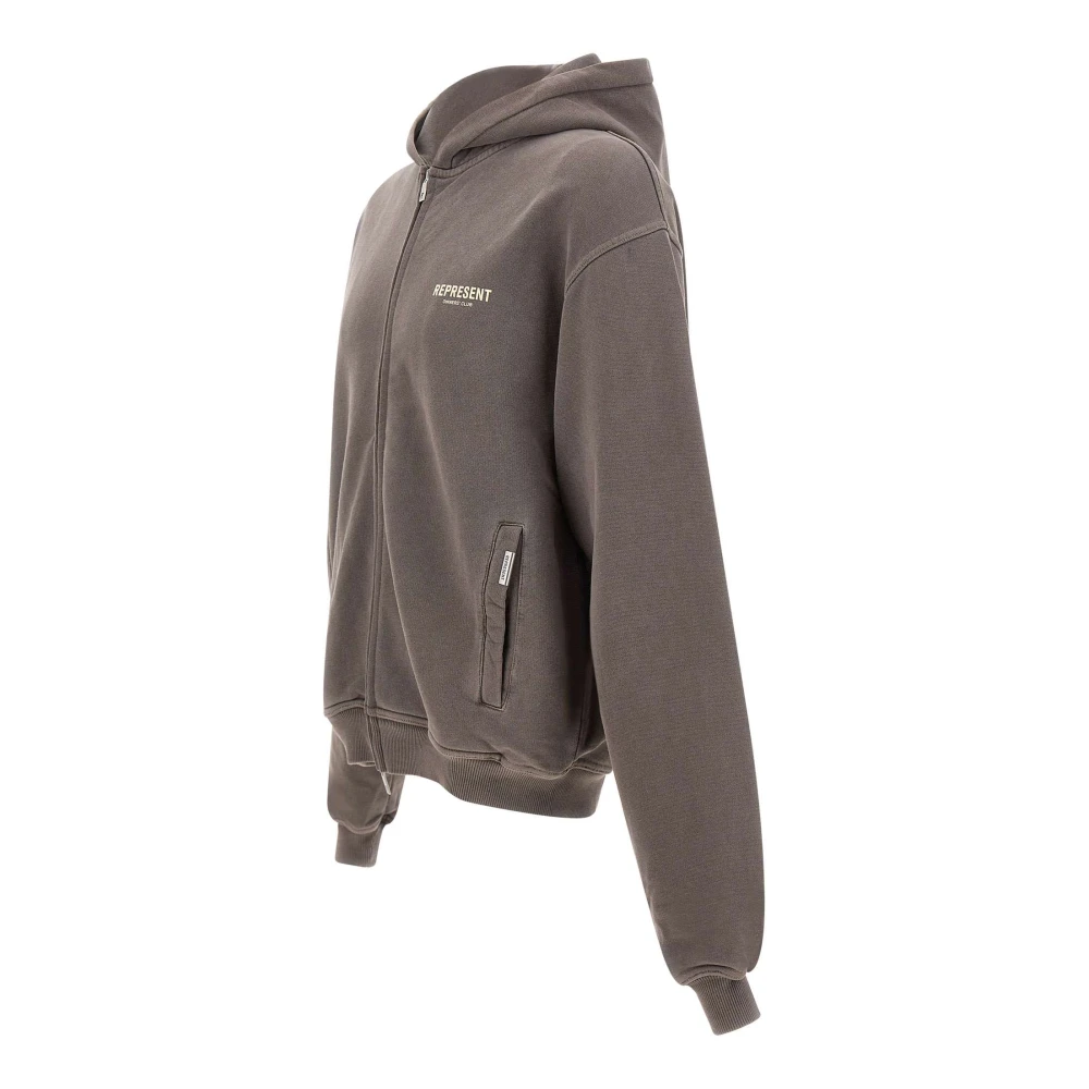 Represent Club Katoenen Sweatshirt Grijs Hoodie Rits Gray Heren