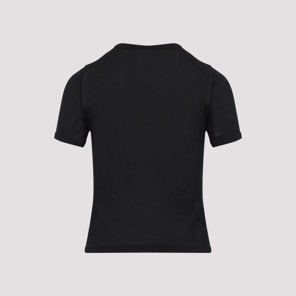 Courrèges Zwart Contrast T-Shirt Black Dames