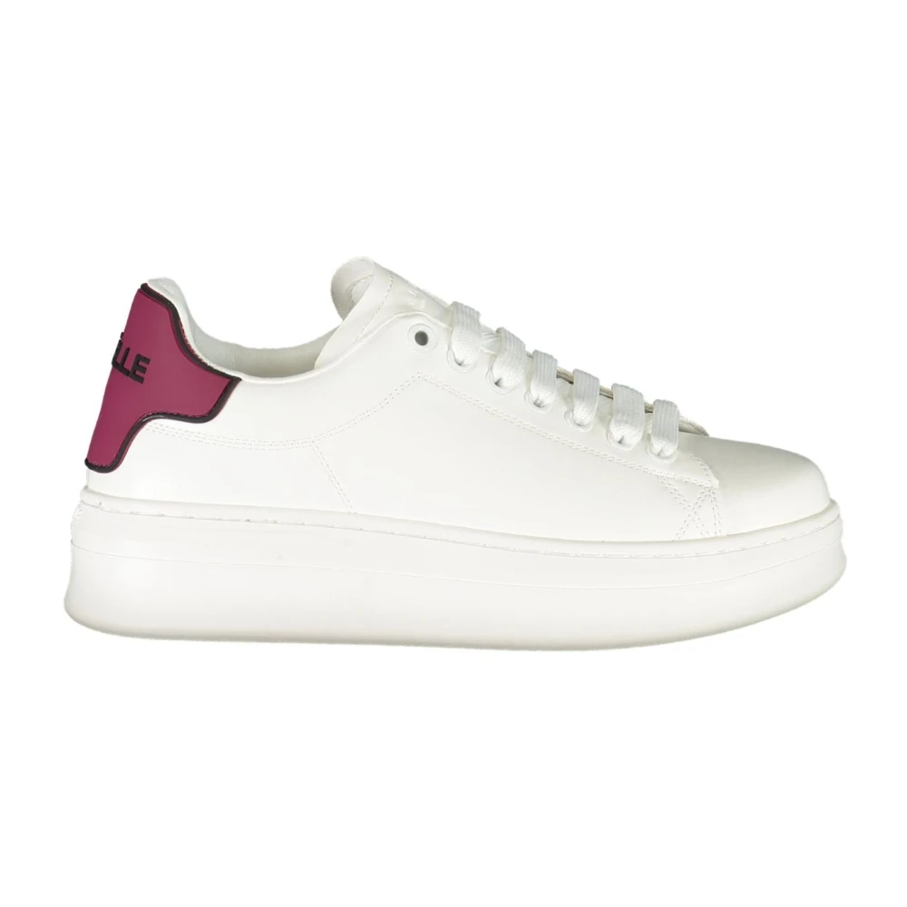 Gaëlle Paris Women's Red Sporty Lace-Up Sneakers With Contrast Details