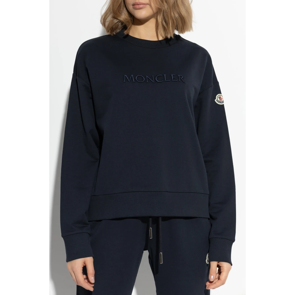 Moncler Sweatshirt met logo Blue Dames