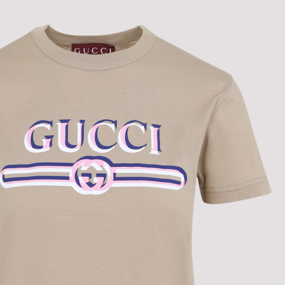 Gucci Elegant Nude & Neutrals T-Shirt Beige Dames