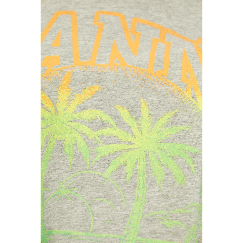 Ganni Bedrukt T-shirt Gray Dames