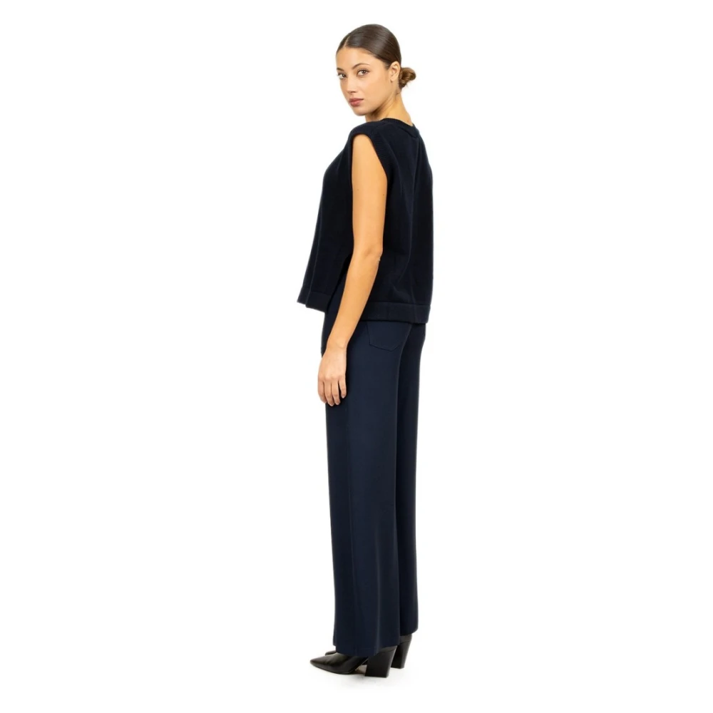 Liviana Conti Straight Leg Pants Blue Dames