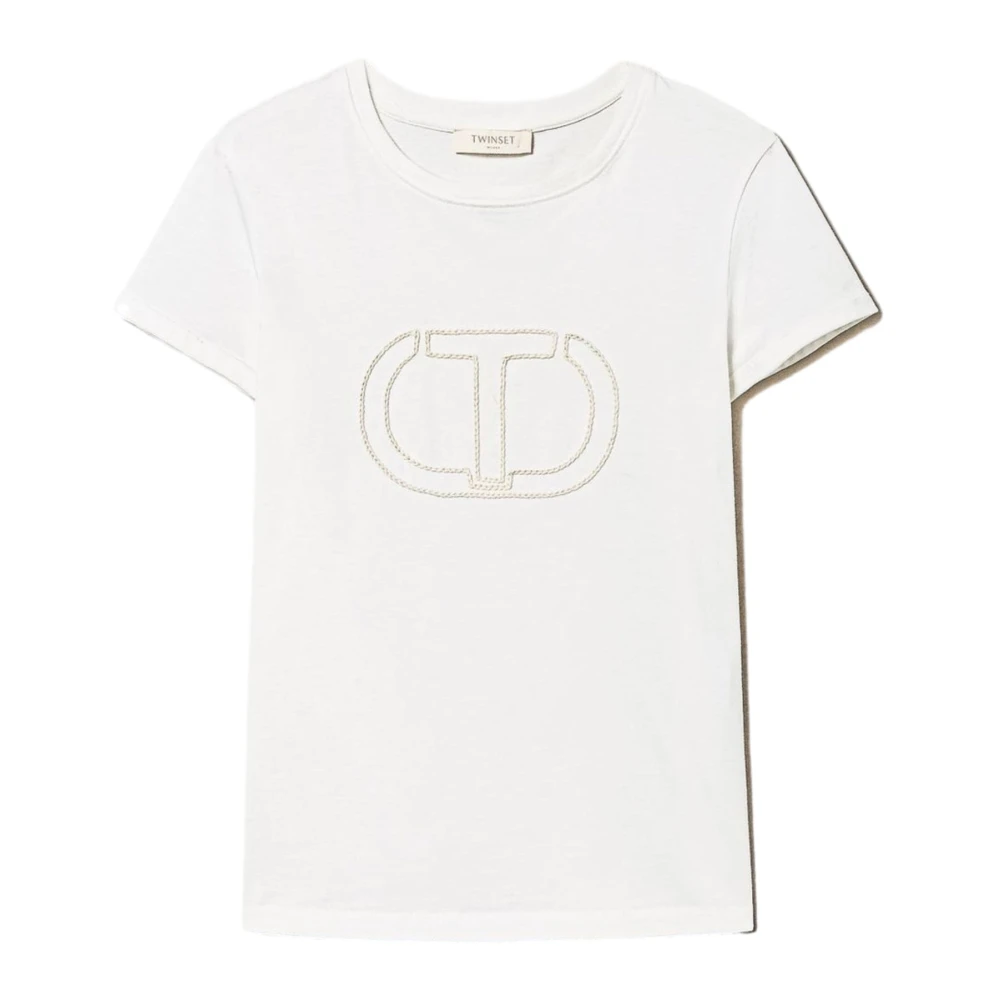 Twinset T-shirt met logo Zita naturel