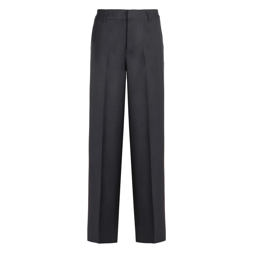 Pt Torino Women's Blue Elasticated Straight-Leg Trousers With Pockets - Straight Trousers - L - Trousers