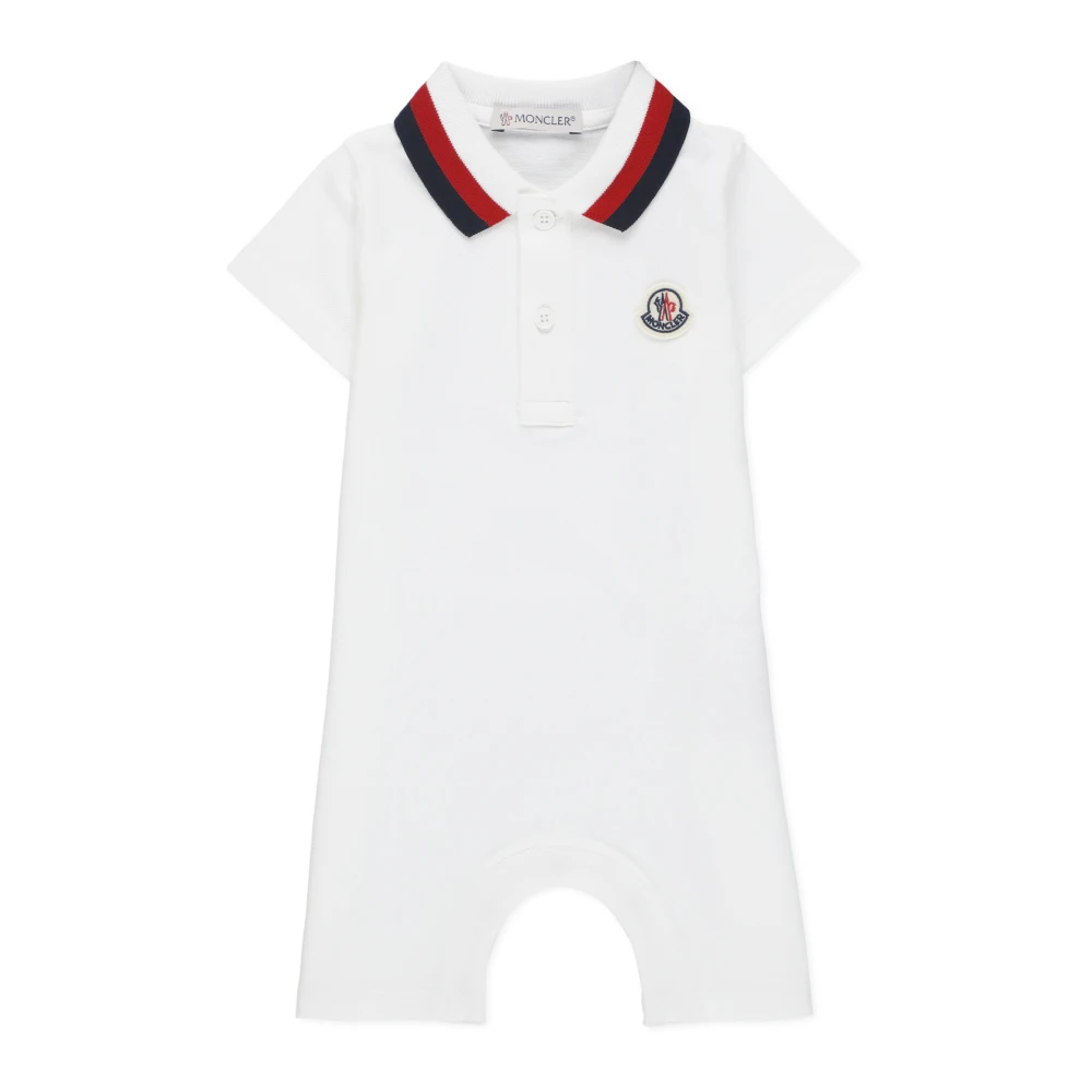 Moncler Vit Baby Onesie Krage Korta ärmar White, Pojke