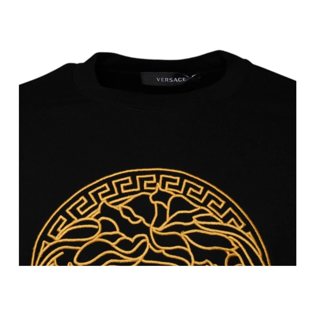 Versace Medusa Borduurwerk Crew Neck Sweater Black Heren