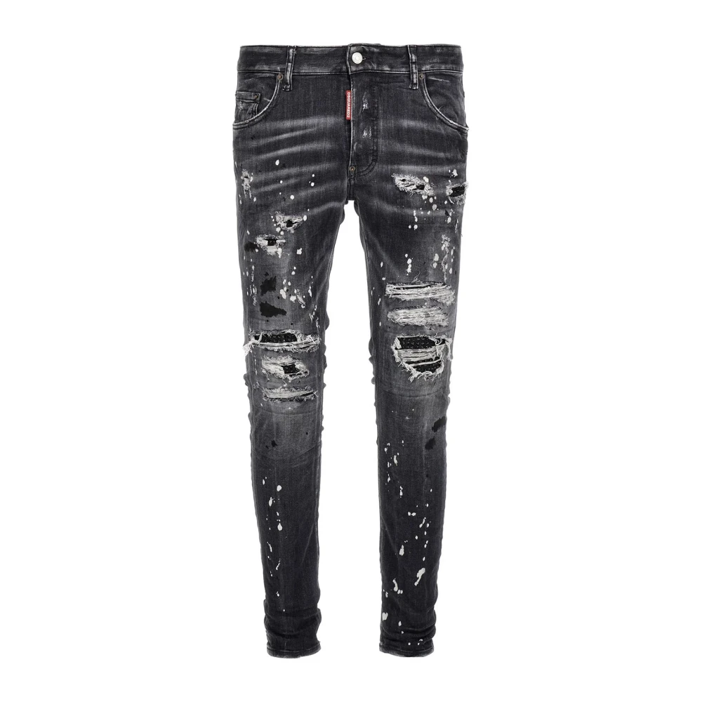 Dsquared2 Men's Black Slim Fit Jeans, Xs, Italian Jeans Trousers Made In Italy