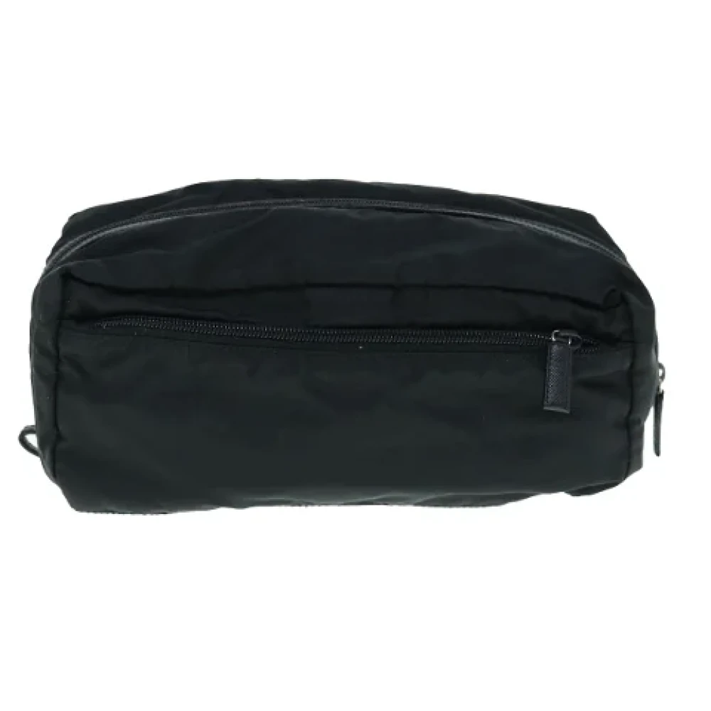 Prada Vintage Pre-owned Nylon clutches Black Dames