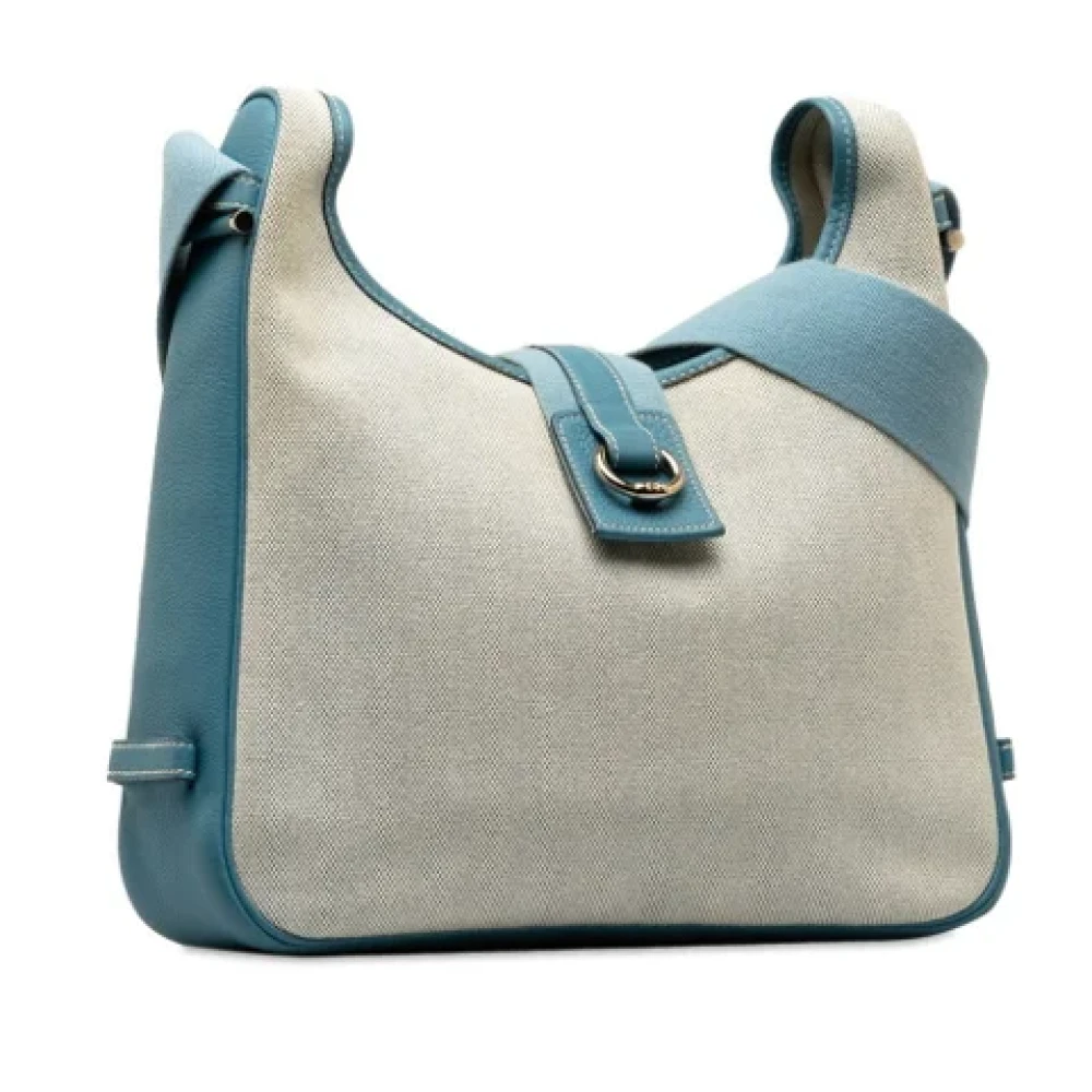 Hermès Vintage Pre-owned Canvas shoulder-bags Blue Dames