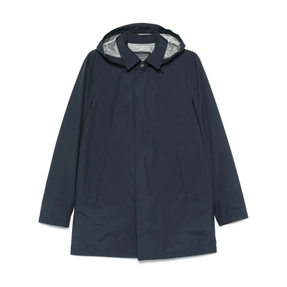 Herno Blauwe Gore-Tex Jas met Afneembare Capuchon Blue Heren