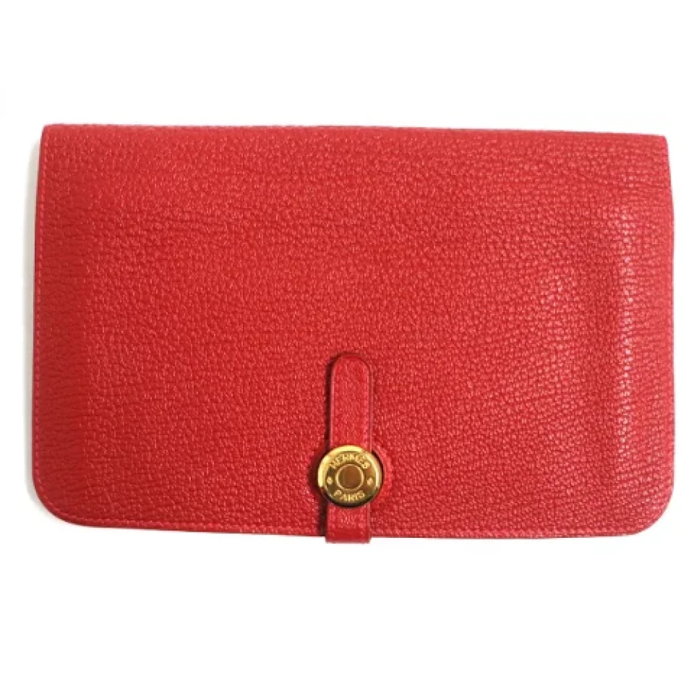 Hermès Vintage Pre-owned Leather wallets Red Dames