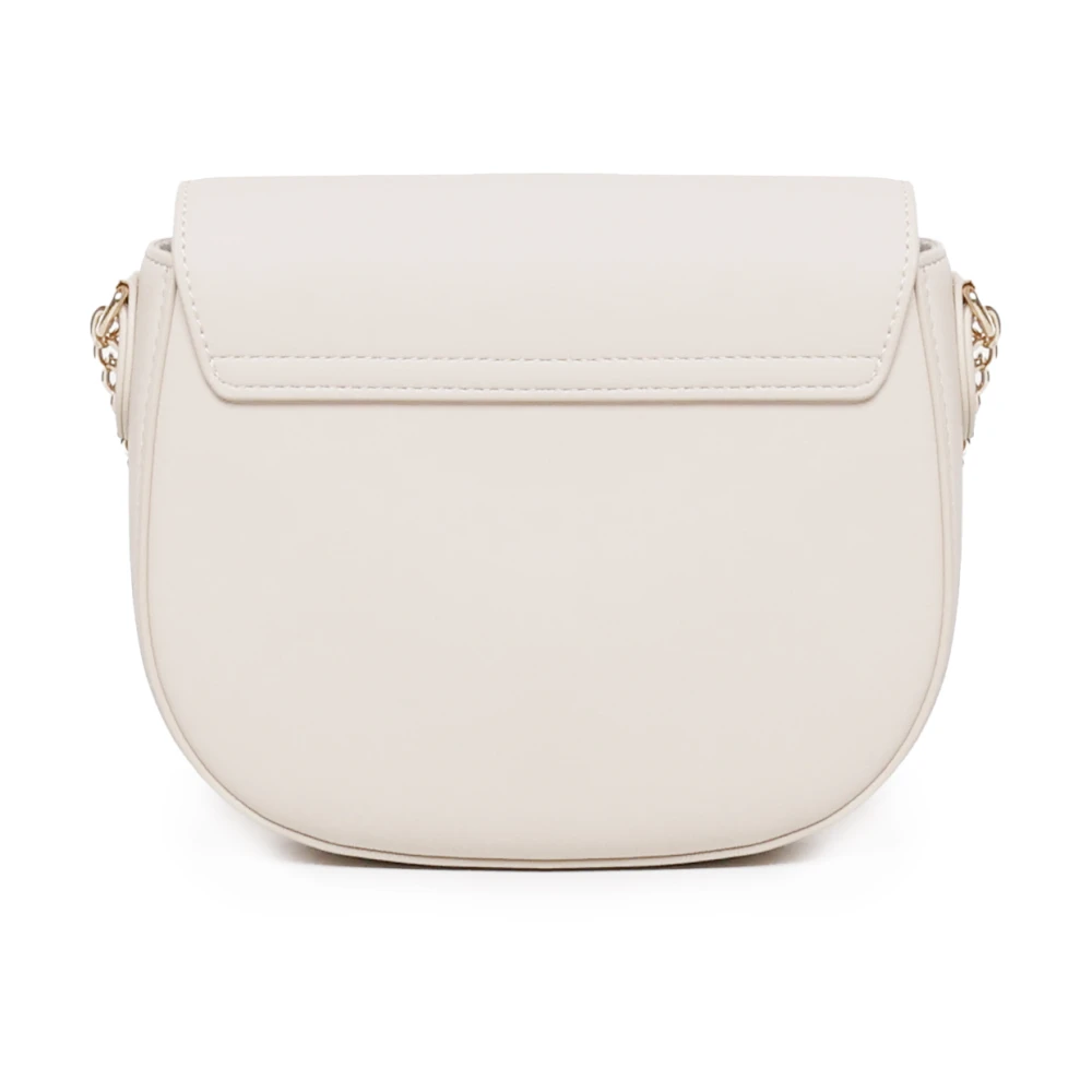 Love Moschino Witte Schoudertas met Gouden Logo White Dames