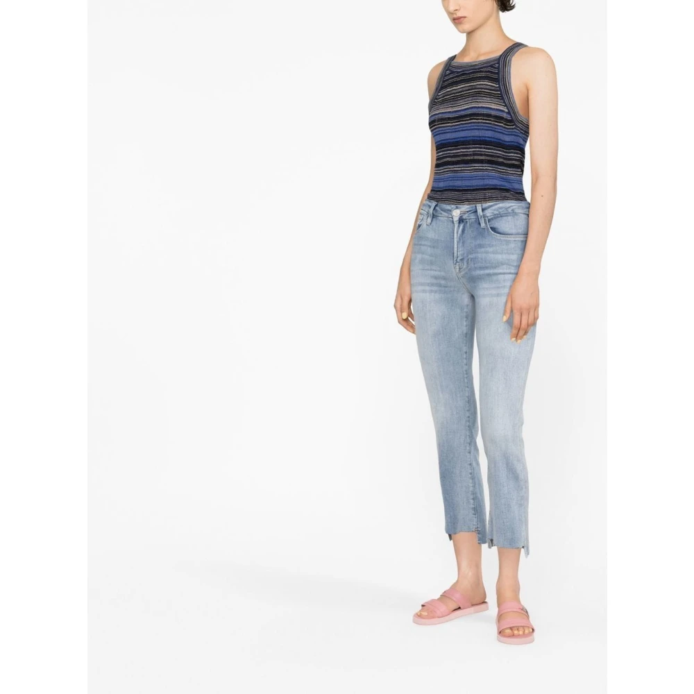 Frame Cropped Jeans Blue Dames