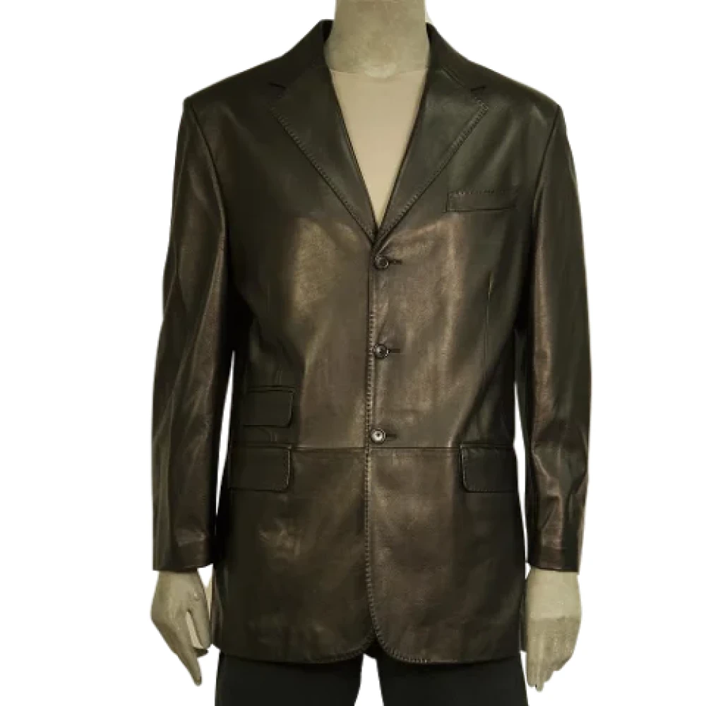 Ralph Lauren Pre-owned Leather outerwear Brown Dames