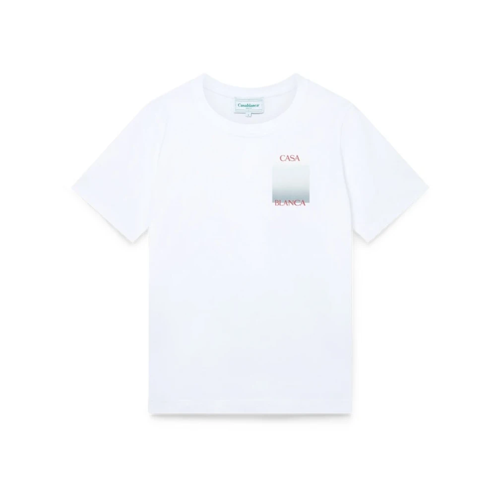 Casablanca Women's White T-Shirts, S, Gradient Square Printed T-Shirt