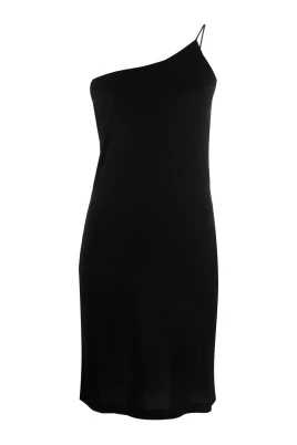 Svart One Shoulder Mini Klänning