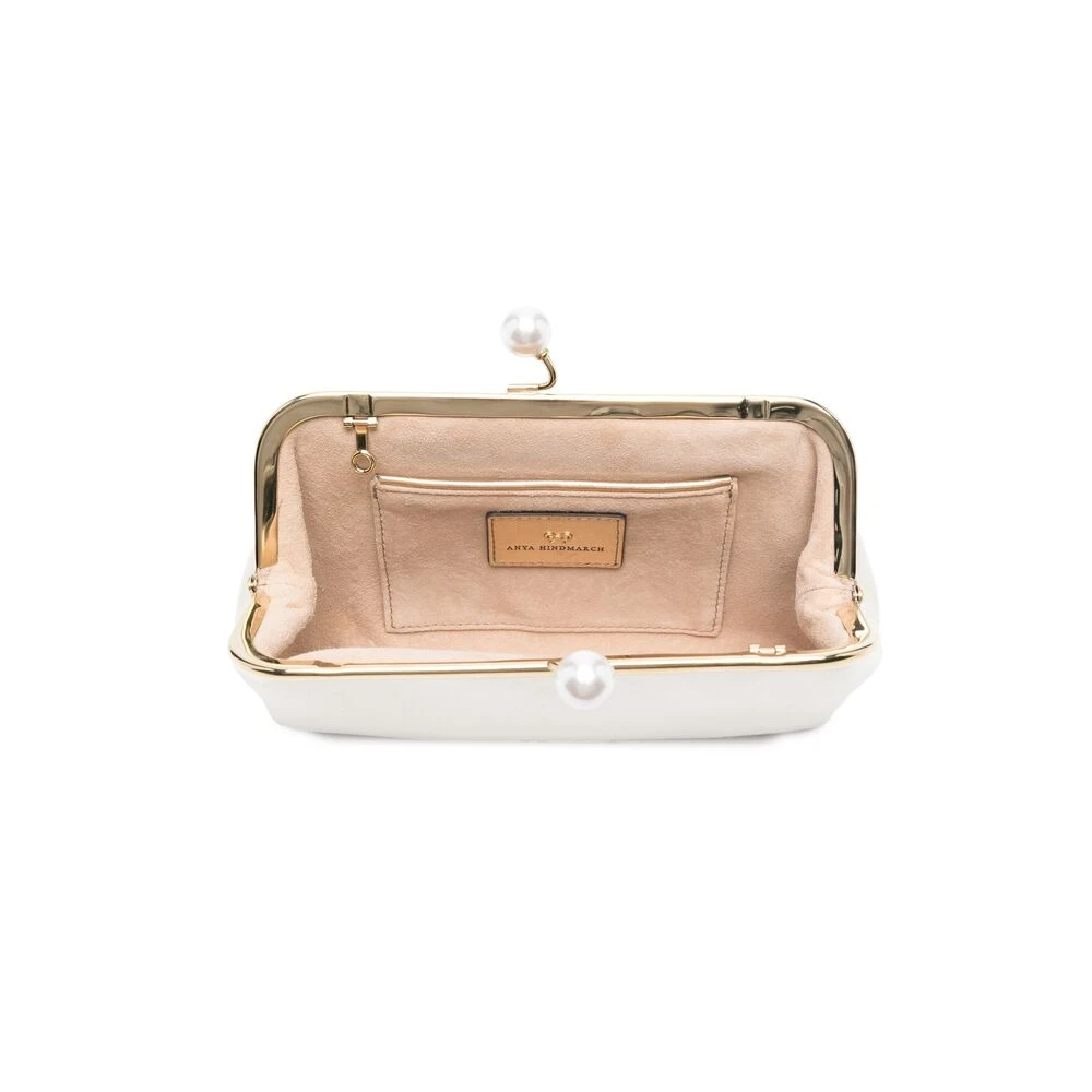 Anya Hindmarch Witte Kiss-Lock Schoudertas White Dames