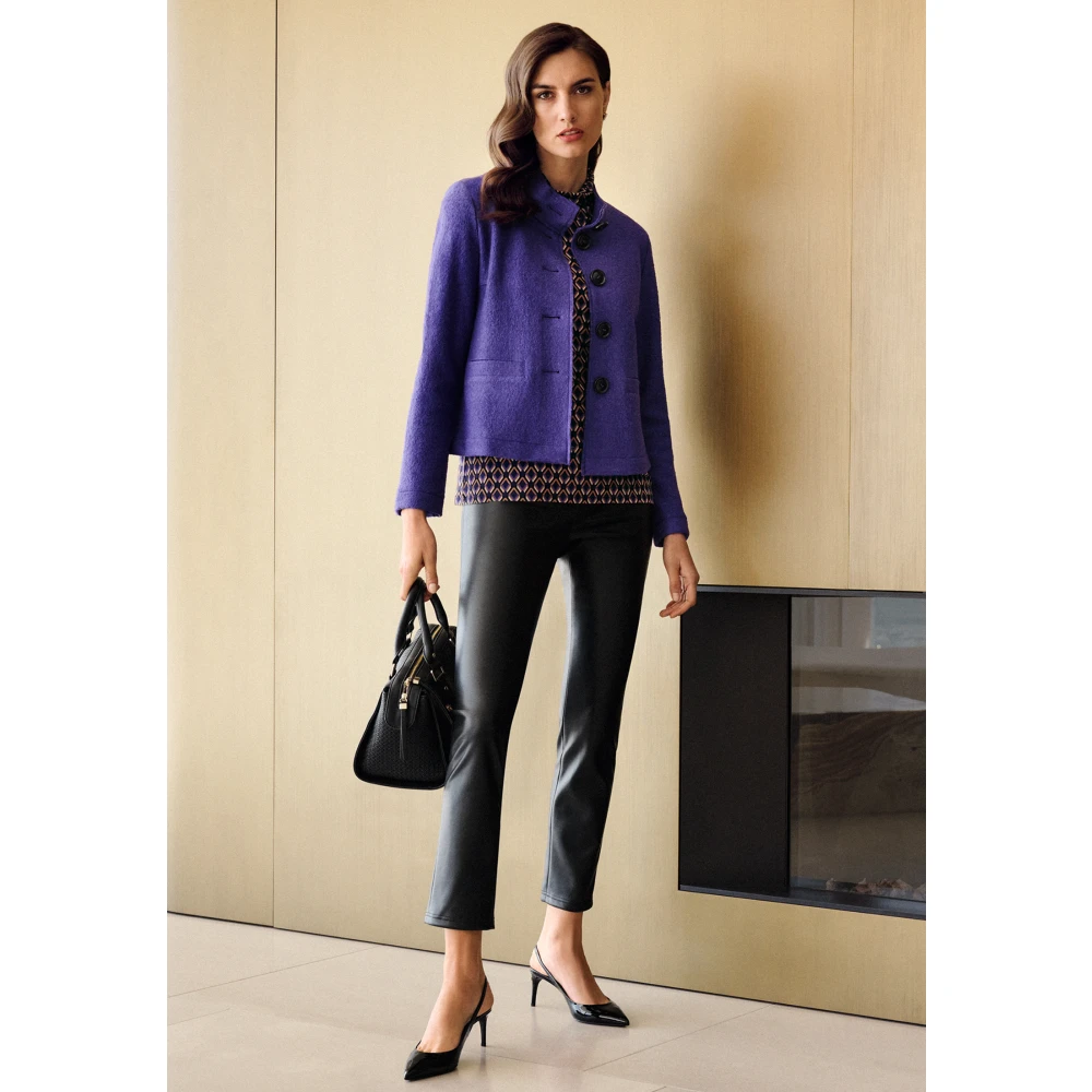 Betty Barclay Casual Blazer met Opstaande Kraag Purple Dames