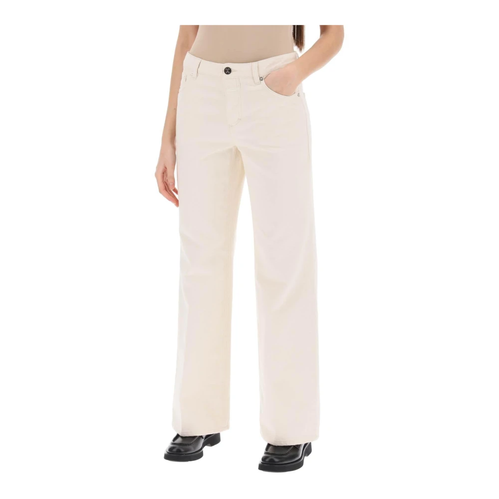 closed Wide Trousers Beige Dames