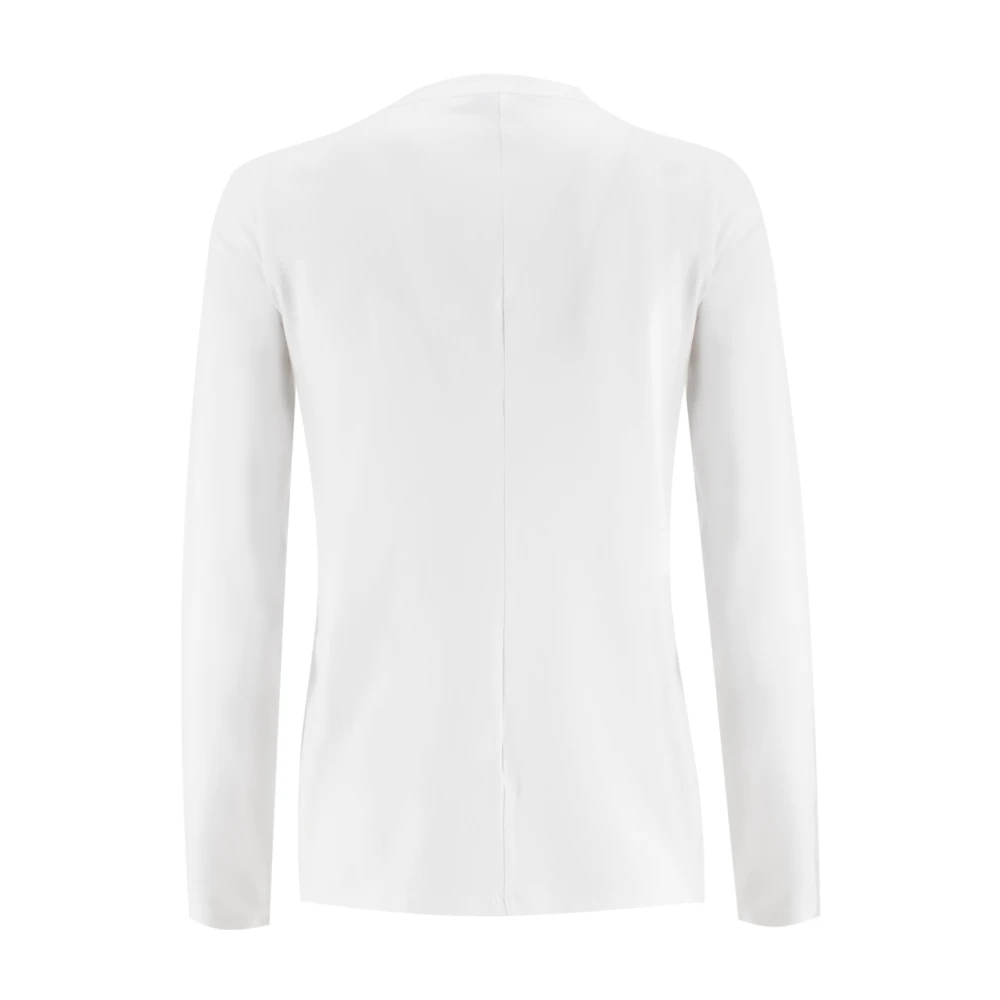 Antonelli Firenze Essentiële Katoenen Jersey Crew Neck Shirt White Dames