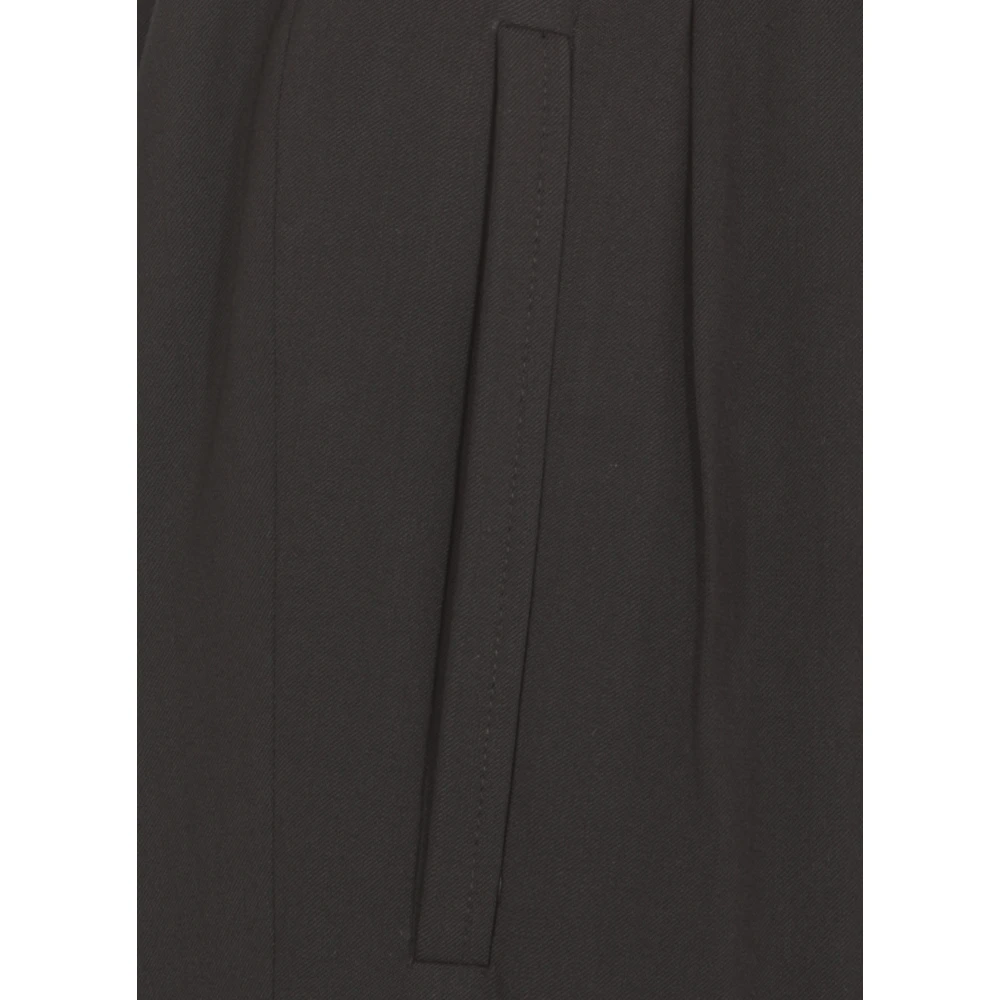 Ermenegildo Zegna Zwarte Wol Elastische Taille Broek Black Heren