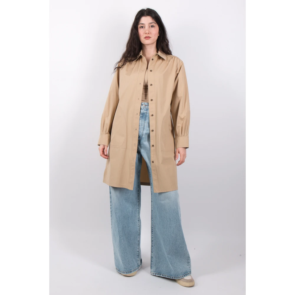Max Mara Weekend Beige Hemdblouse Jurk Virgus Beige Dames