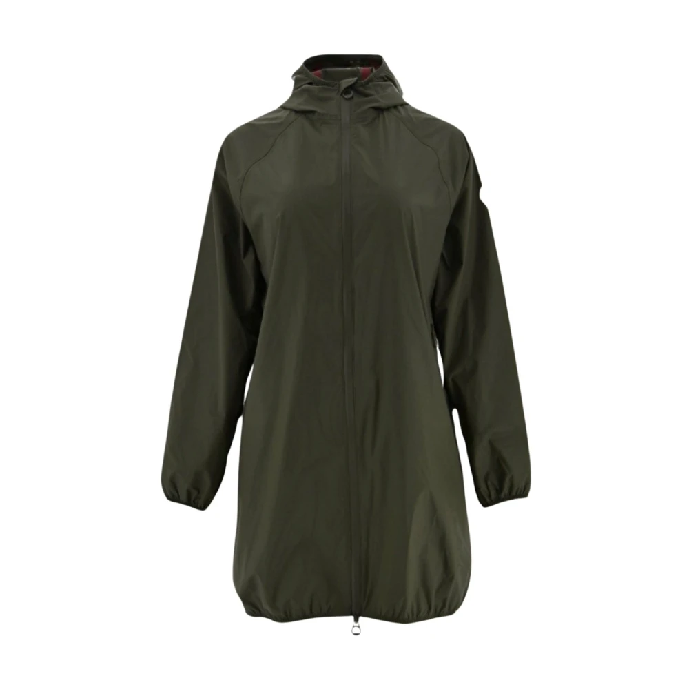 Jott Lange Waterdichte Hooded Regenjas Reflecterende Winddichte Jas Green Dames