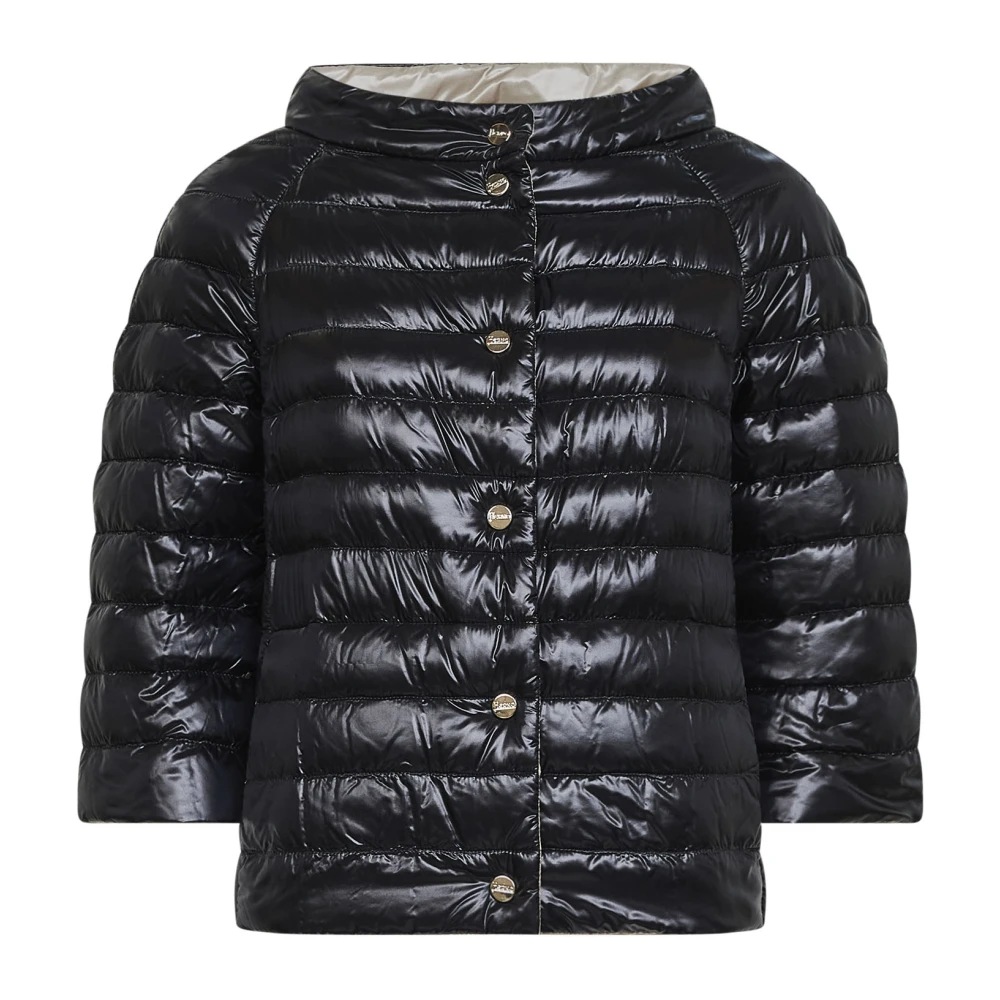 Herno Women's Black Down Jackets, 3XL, Reversible Quilted Jacket